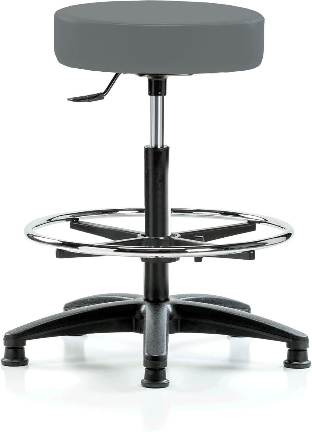 Black Fabric Height Adjustable Swivel Stool V847559