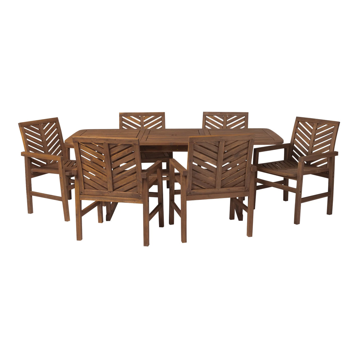 Dark Brown 7-Piece Wood Outdoor Patio Dining Set G5897