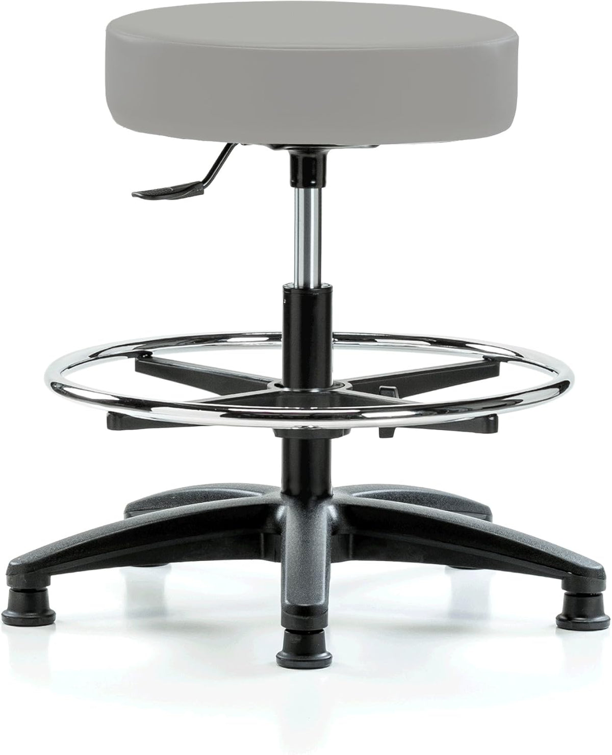 Black Fabric Height Adjustable Swivel Stool V847559