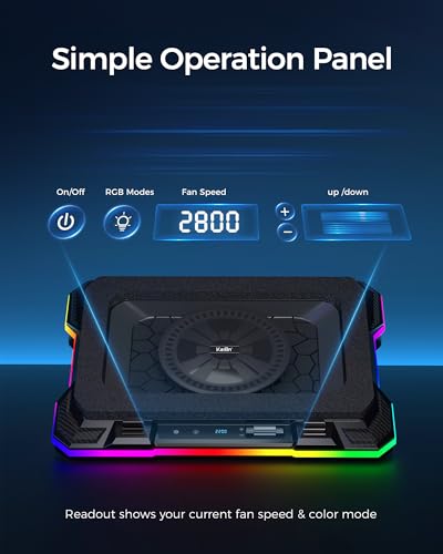 9 Quiet RGB Fans Cooling Pad for 15.6-17.3 Inch Laptops with 2 USB Ports Q465457
