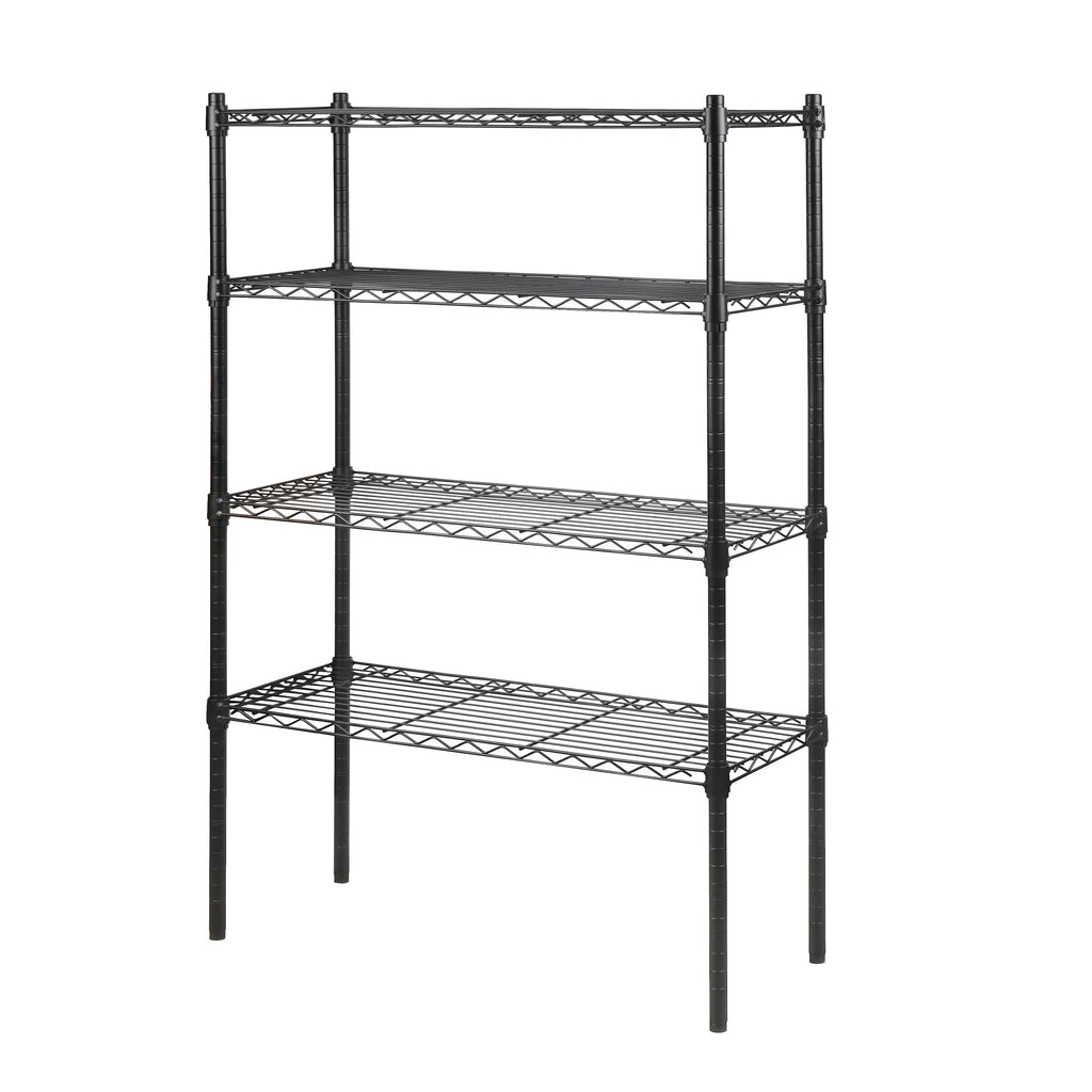 Black 4 Tier Wire Shelf Unit O936894