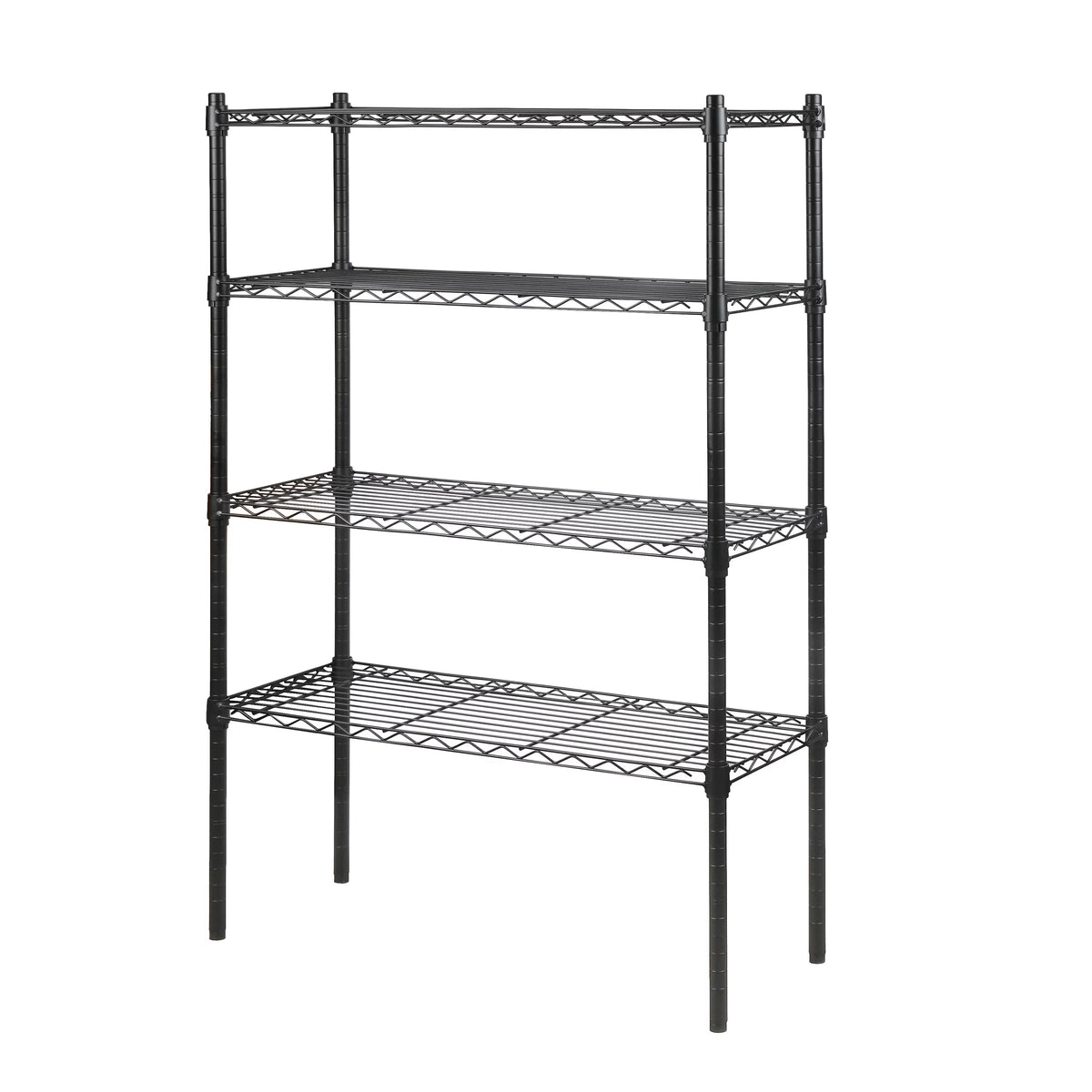 Black 4 Tier Wire Shelf Unit O936894