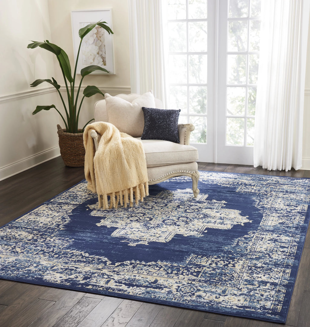 Navy Blue 7'10" x 9'10" Area Rug L142586