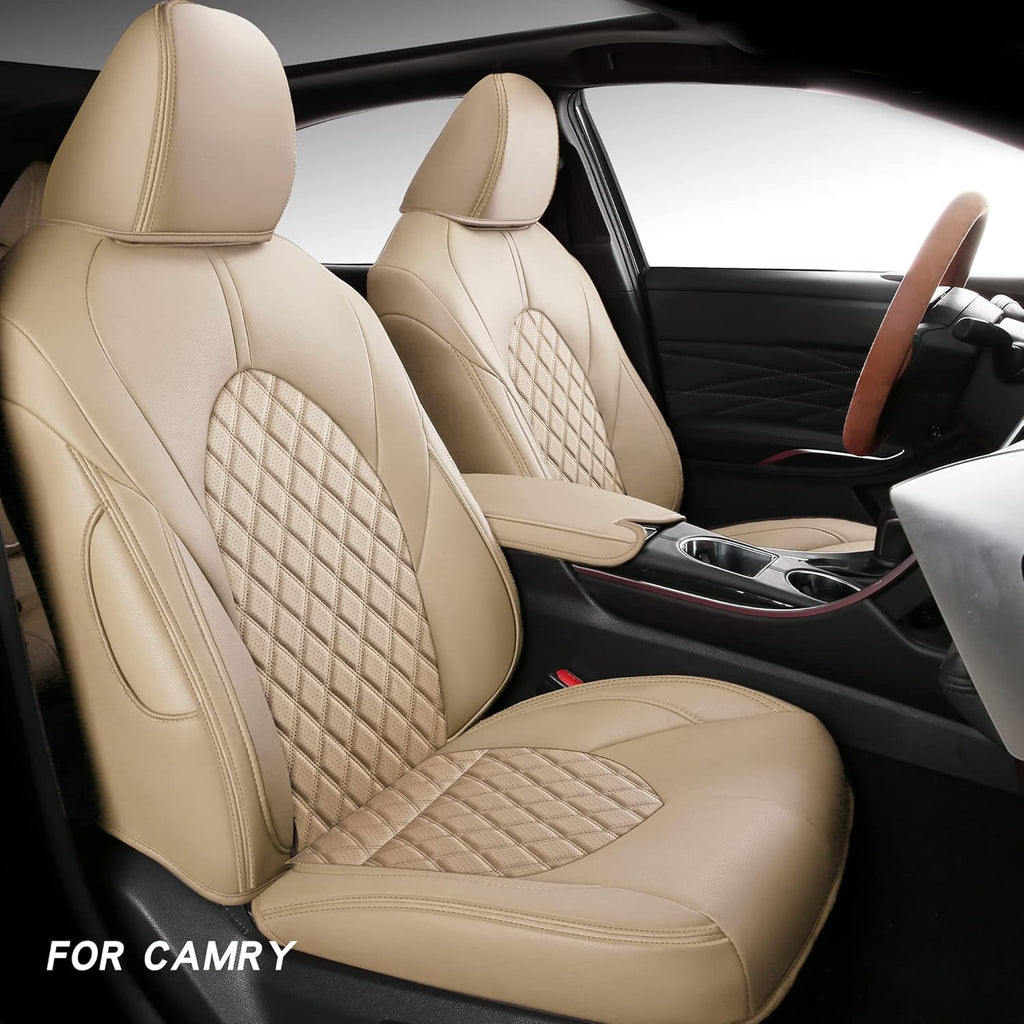 Full Coverage Faux Leather Car Seat Covers Full Set Black K982265