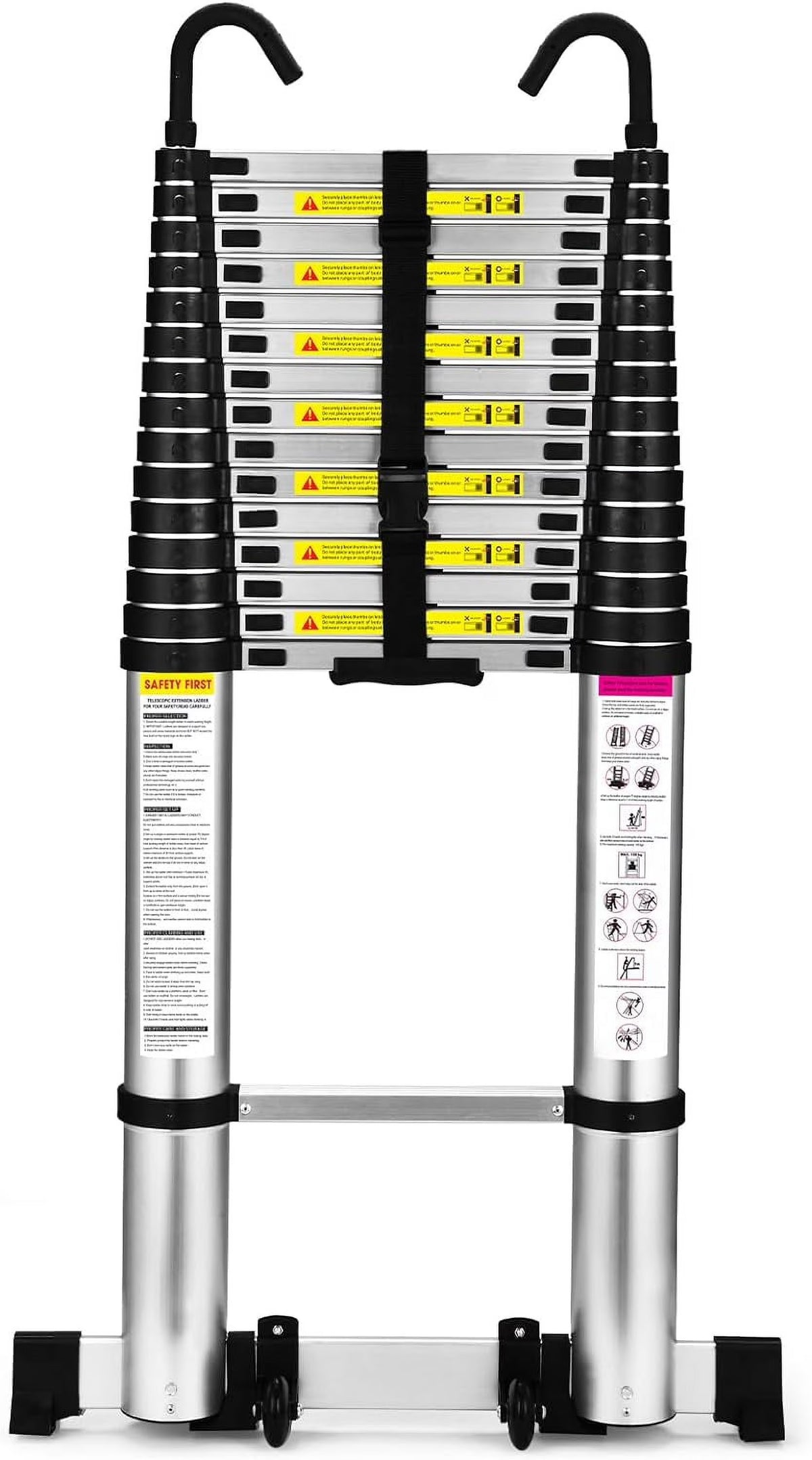 12.5 FT Aluminum Telescoping Ladder with Stabilizers X29290