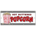 Popcorn Banner Sign - Stand Cart Concession W5960