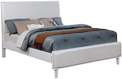 Faux Leather King Panel Bed in White X864
