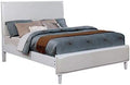 Faux Leather King Panel Bed in White X864