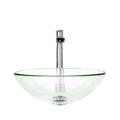 Crystal Vessel Sink Ensemble with Chrome Finish Faucet, Pop-Up Drain, and Sink Ring A283406