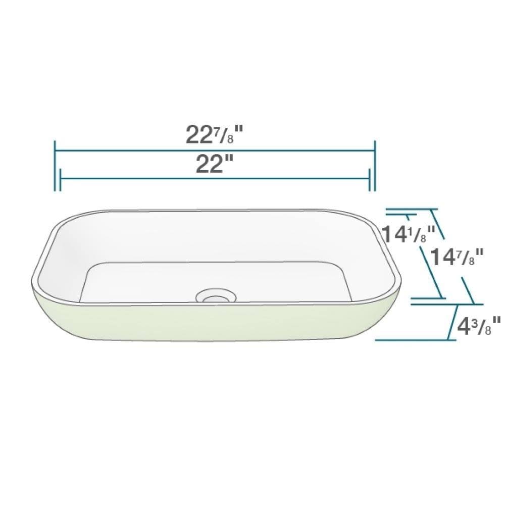 Polystone Rectangle Vessel Sink with Vessel Faucet Y84950