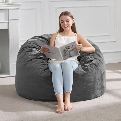 3FT Blue Velvet Memory Foam Bean Bag Chair J74012