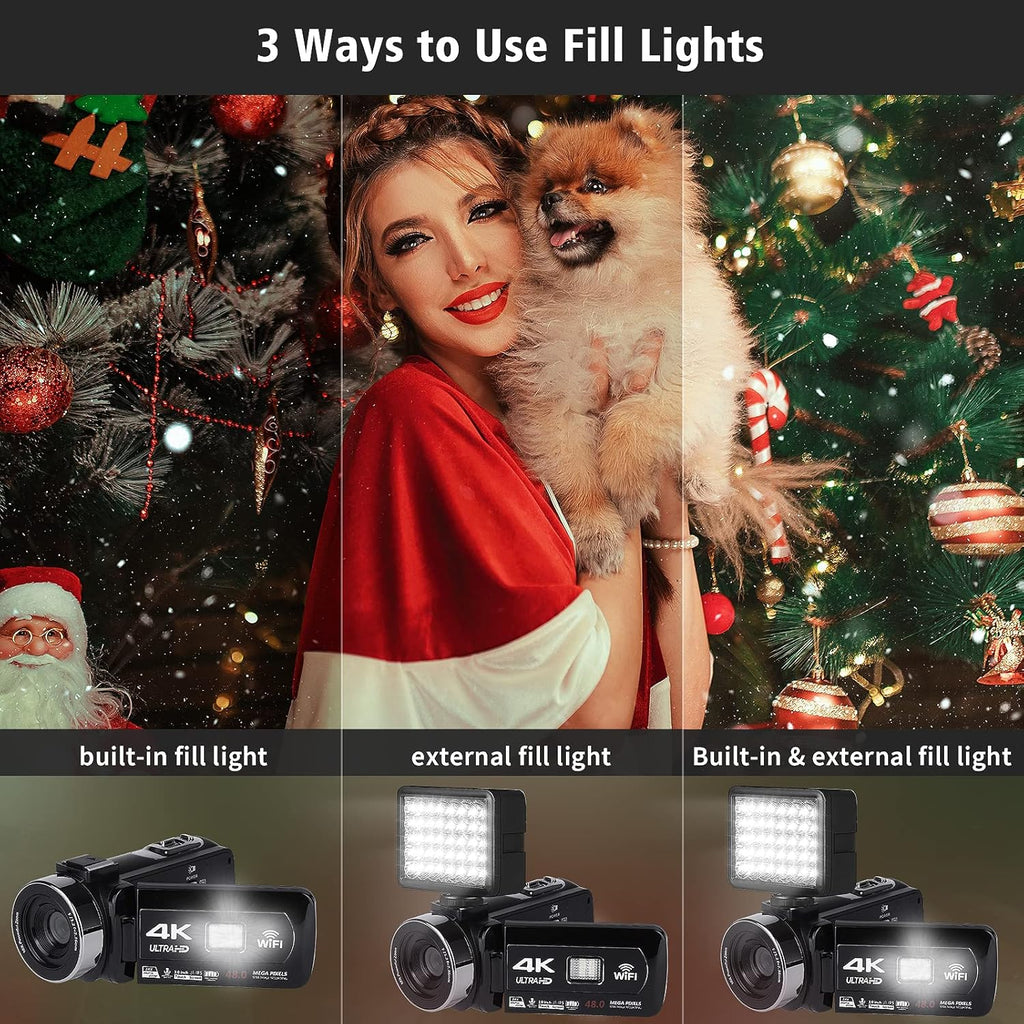 4K Video Camera Camcorder 48MP 60FPS 18X Zoom with 32GB SD Card X683