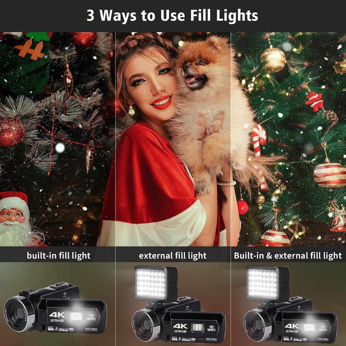 4K Video Camera Camcorder 48MP 60FPS 18X Zoom with 32GB SD Card X683