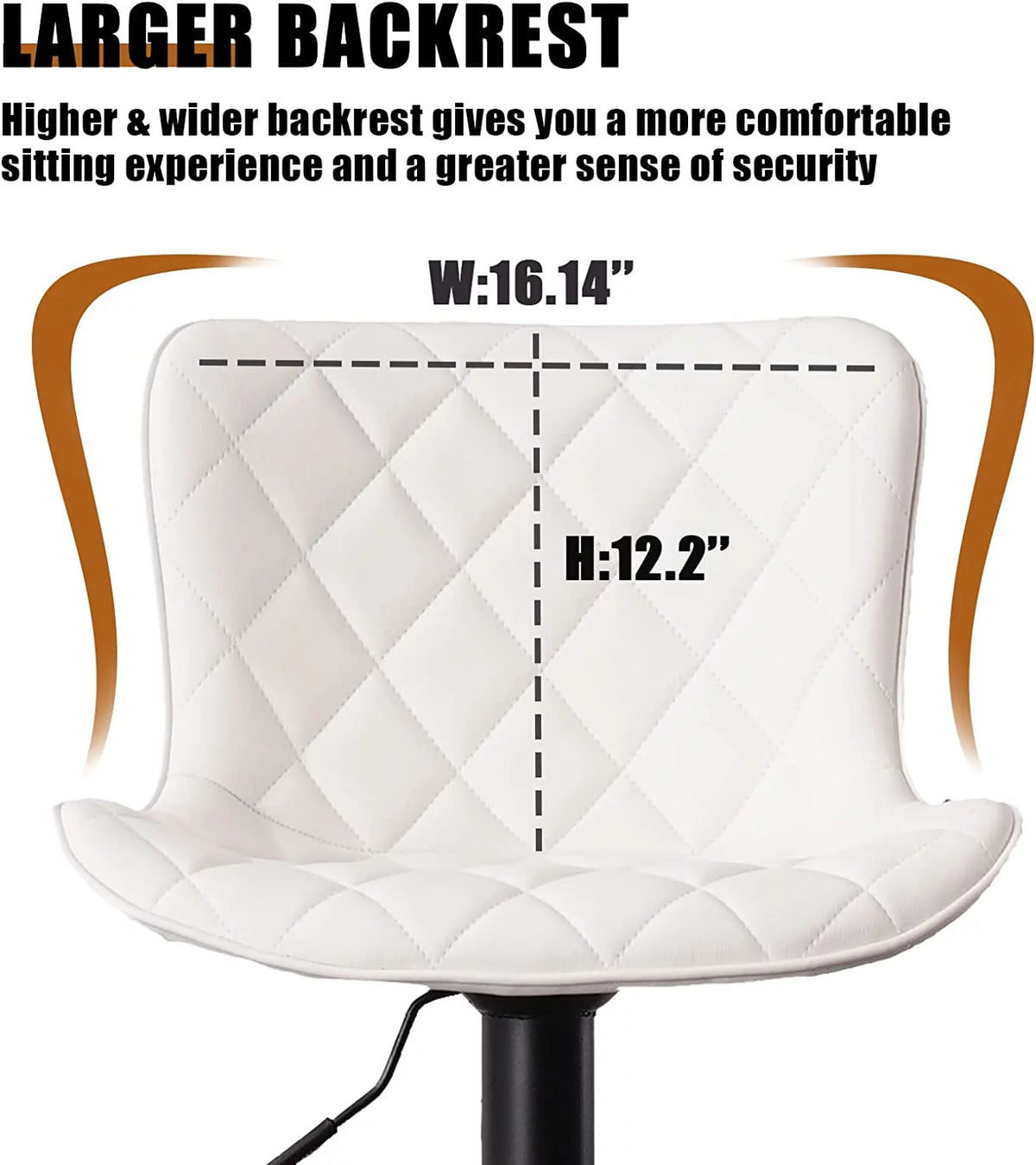 Adjustable White PU Leather Bar Stools Set of 2 H233