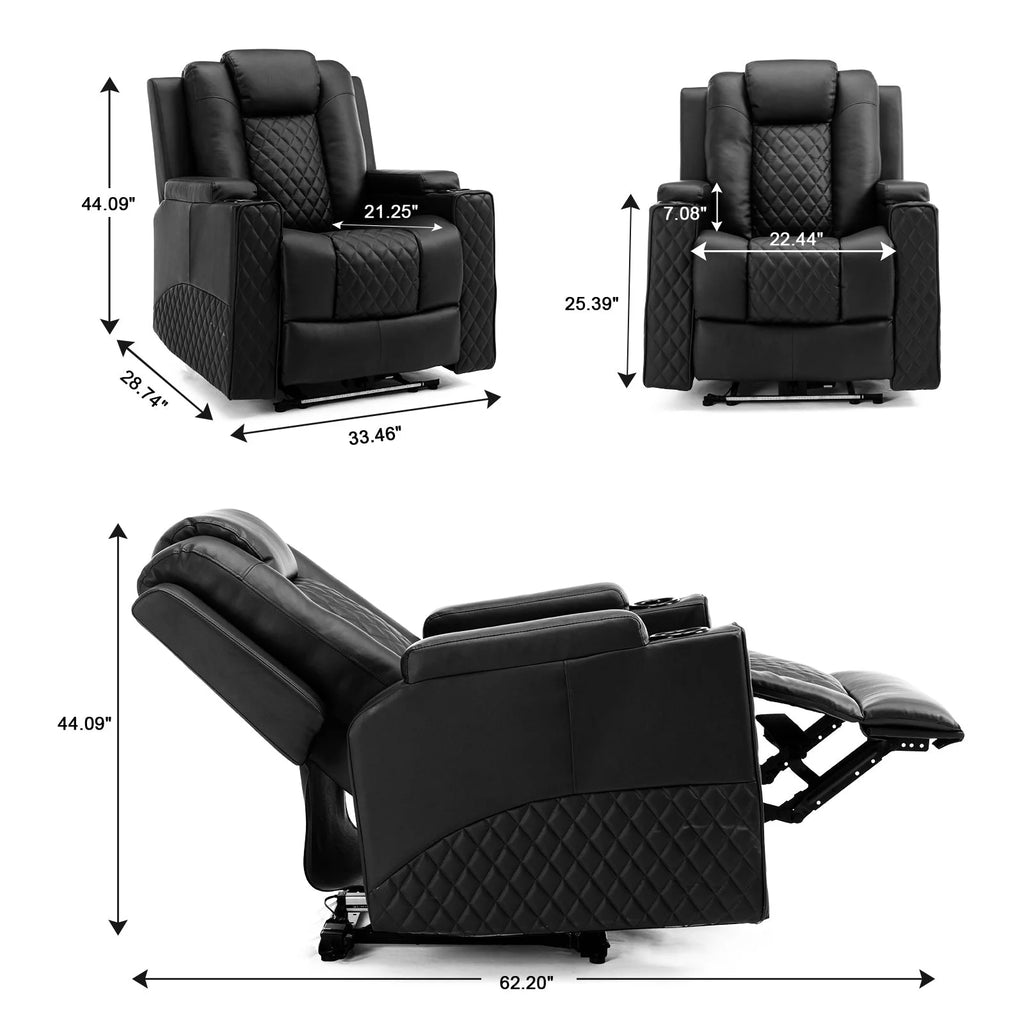 Black PU Leather Massage Recliner Chair H13478
