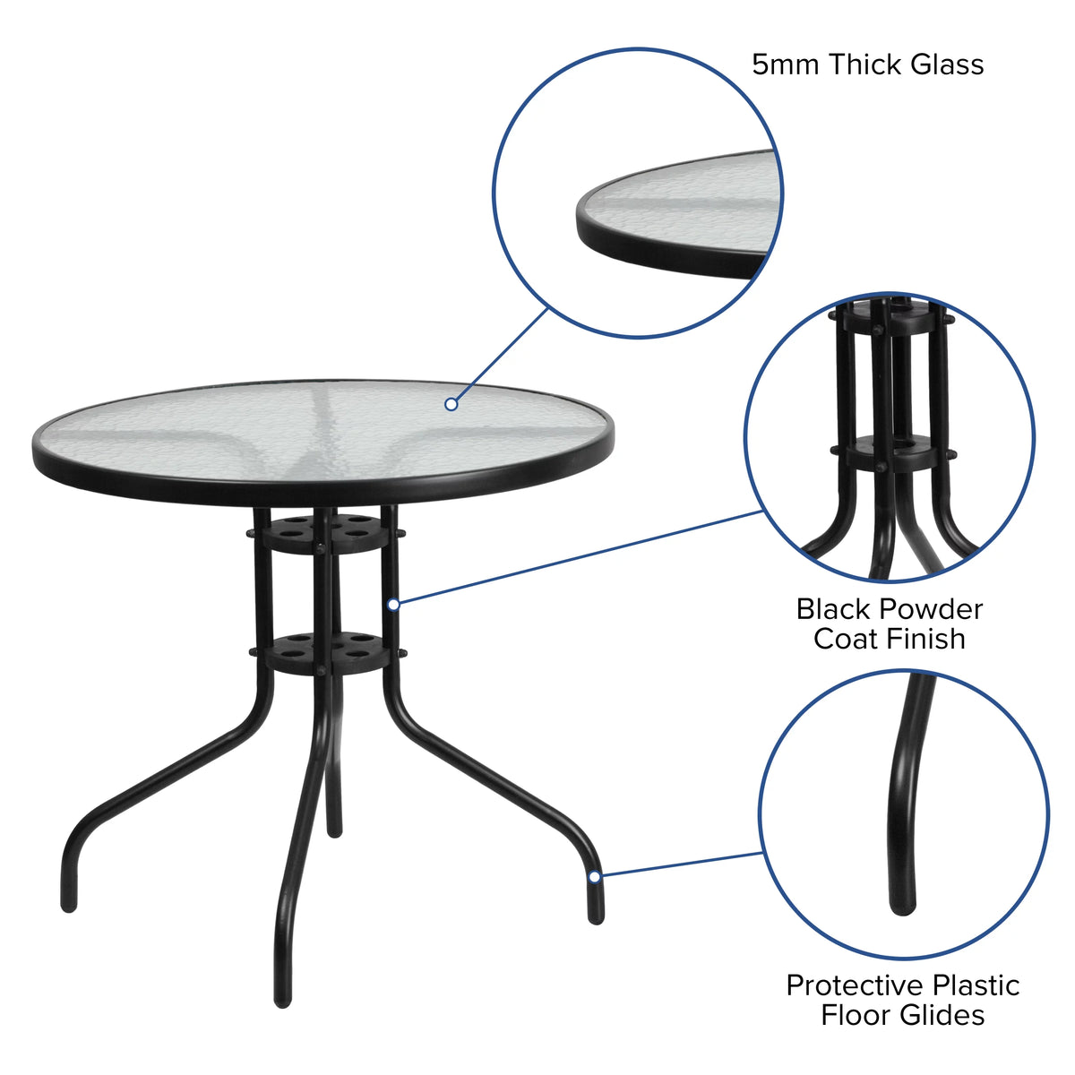 5 Piece Outdoor Patio Dining Set with 4 Brown Stack Chairs U575