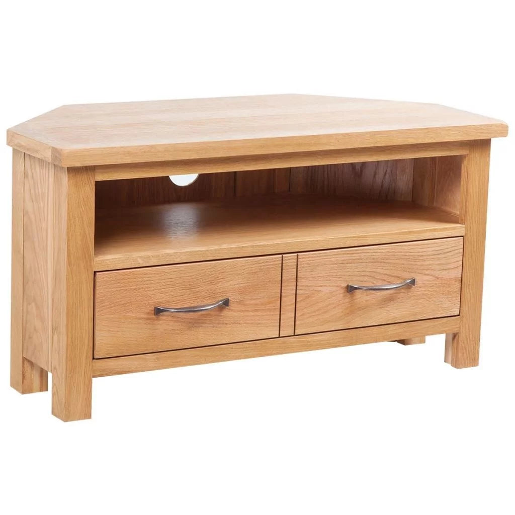Solid Oak Wood TV Cabinet with Drawer P574