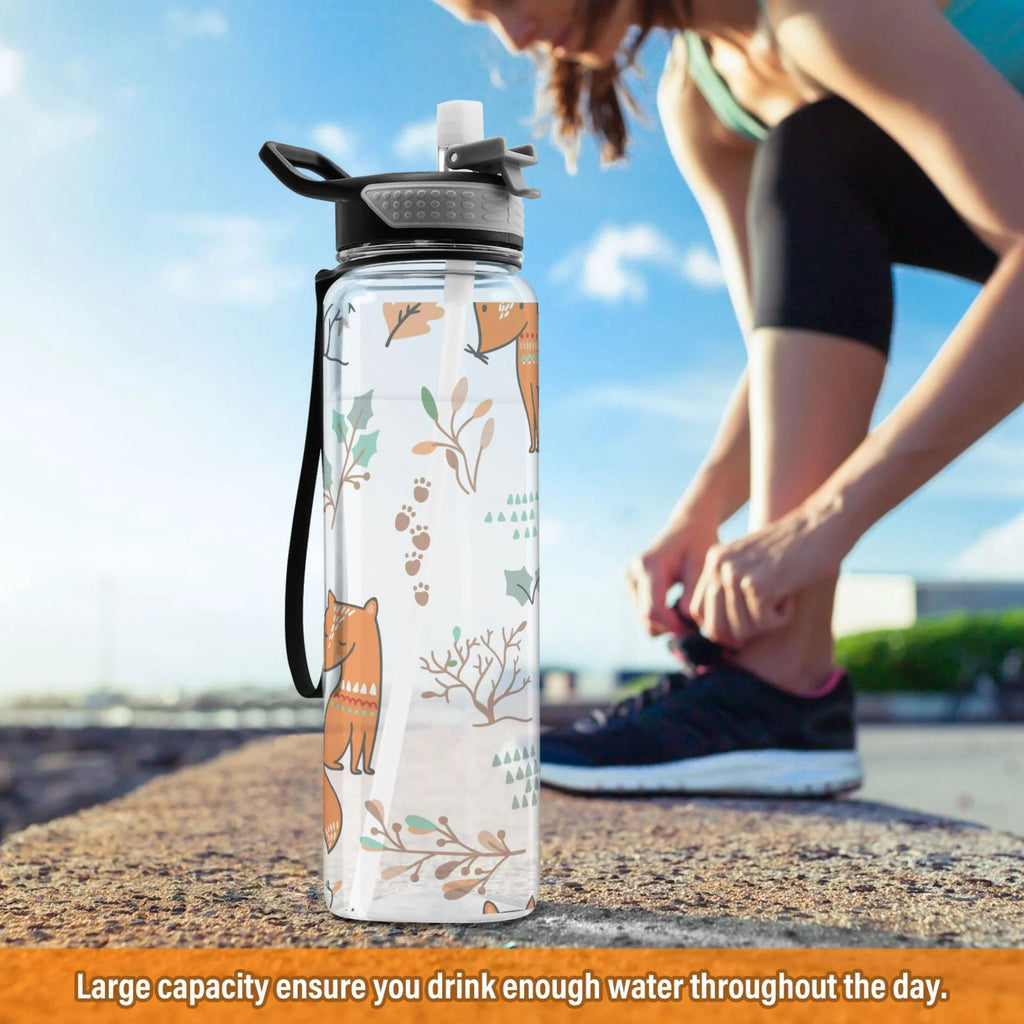 32oz Tritan Leakproof Clear Water Bottle with Straw Q9996