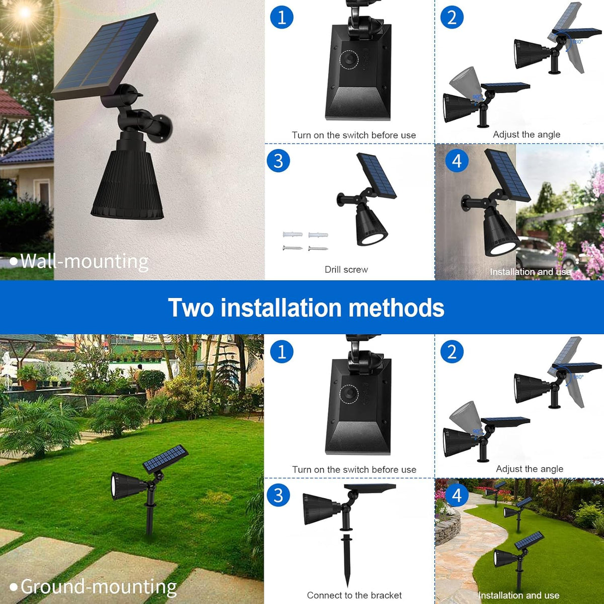 4 Pack Adjustable Solar Spot Lights G25630
