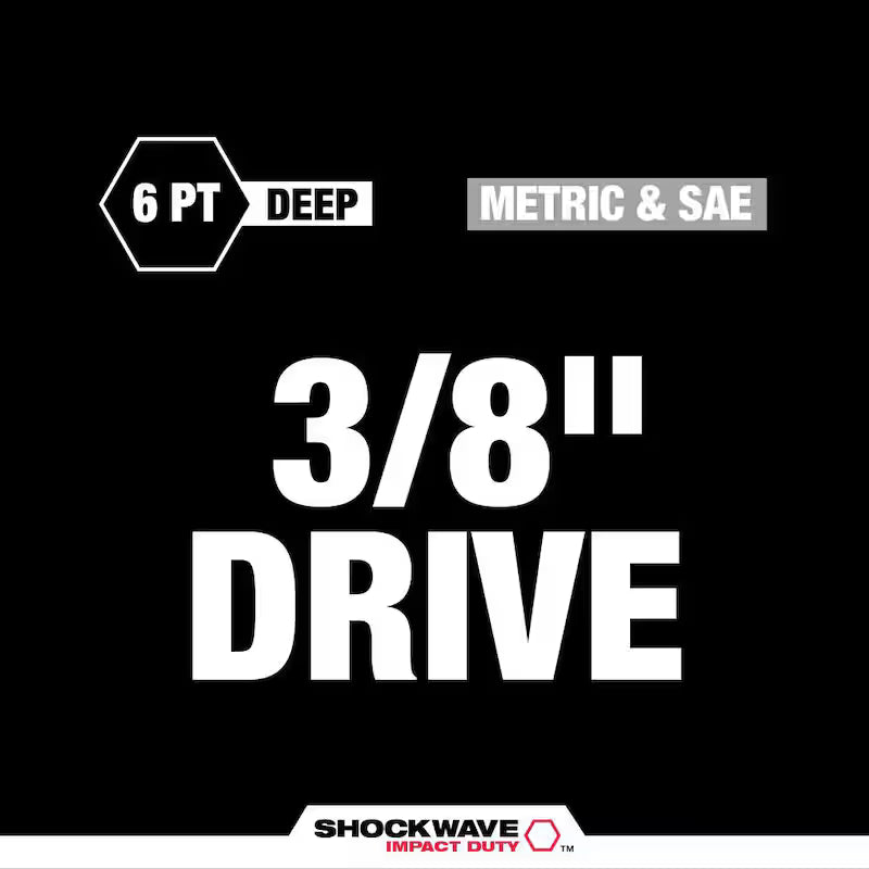 3/8 in. Drive Metric and SAE Deep Well Impact Socket Set 36-Piece E70819