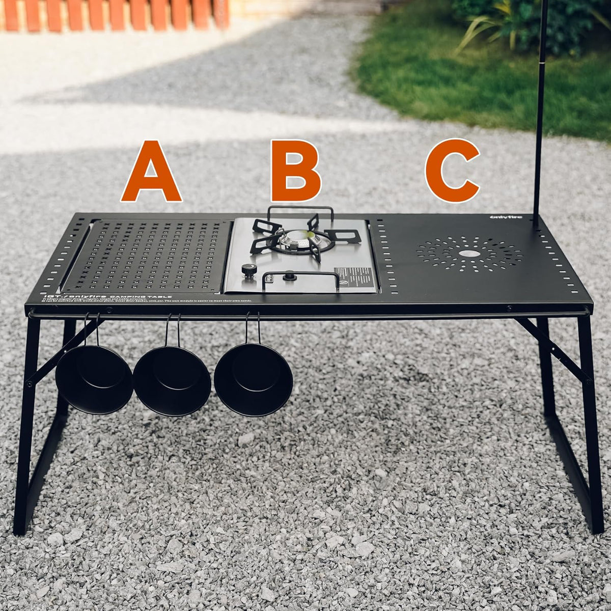 IGT Camping Table Kit with Gas Stove and Carrying Case A938301