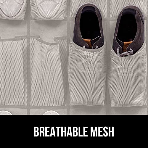 Over the Door Shoe Organizer, 24 Mesh Pockets, Black G4362