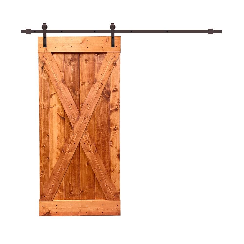 36 in. x 84 in. Espresso Stained Wood Interior Sliding Barn Door with Hardware Kit G30489