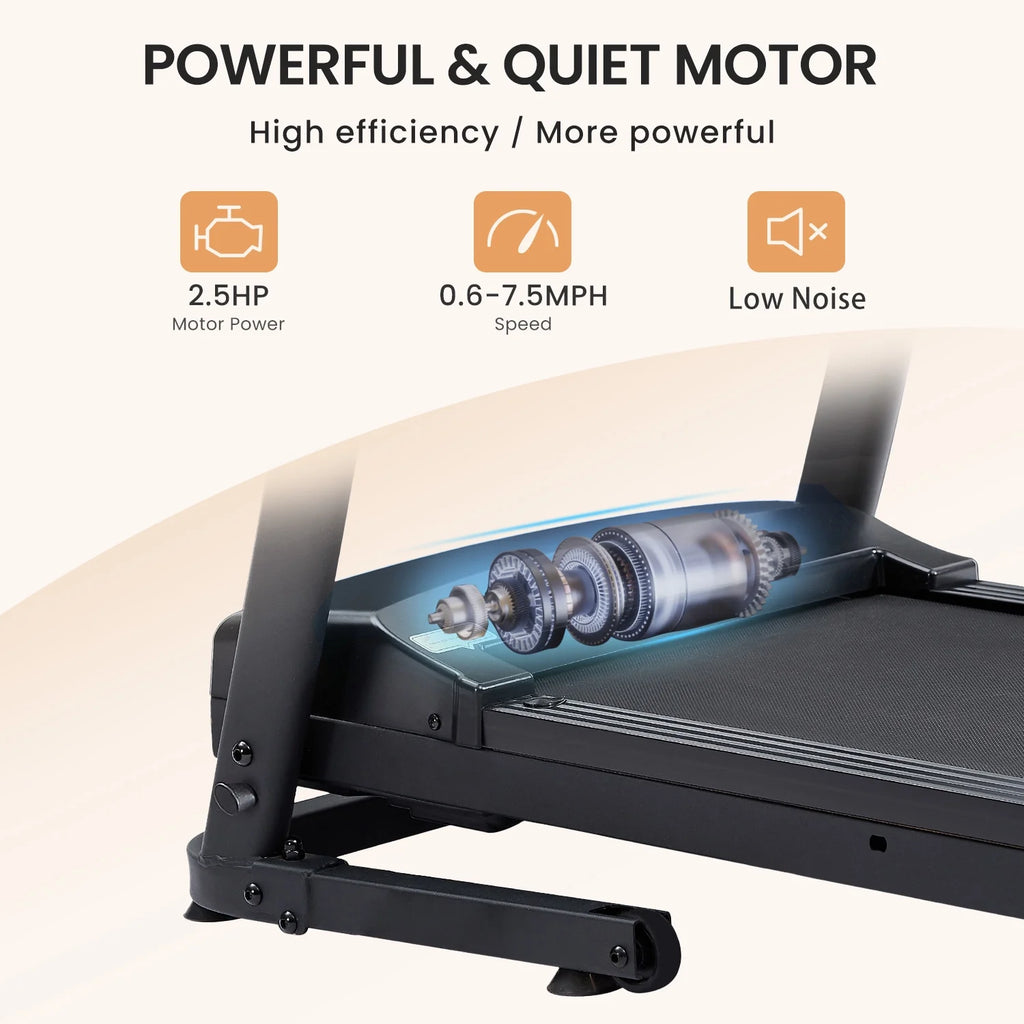 2.5HP Foldable Electric Treadmill with Shock-Absorbent Deck P20104