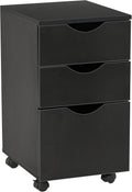 Black 3 Drawer Rolling File Cabinet N831