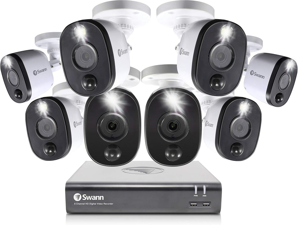 8 Channel 8 Bullet Camera 1080p HD DVR Wired CCTV System L917