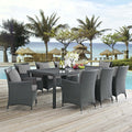 9 Piece Outdoor Patio Dining Set in Canvas Gray R7590