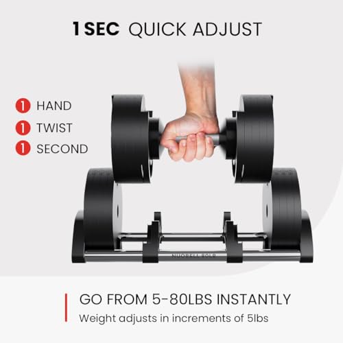 Adjustable Dumbbells Pair 5-80 lbs D567