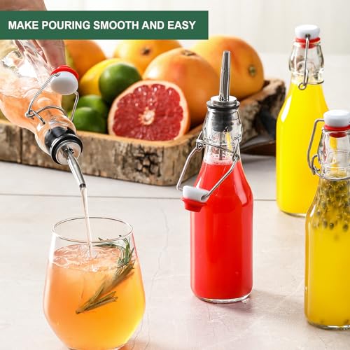 8 Pack 8.5oz Flip Top Glass Bottles L9407