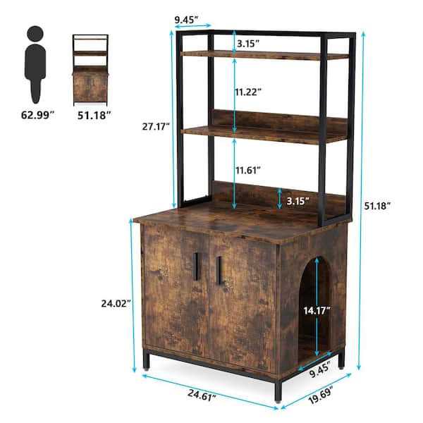 Rustic Brown Litter Box Enclosure S66090