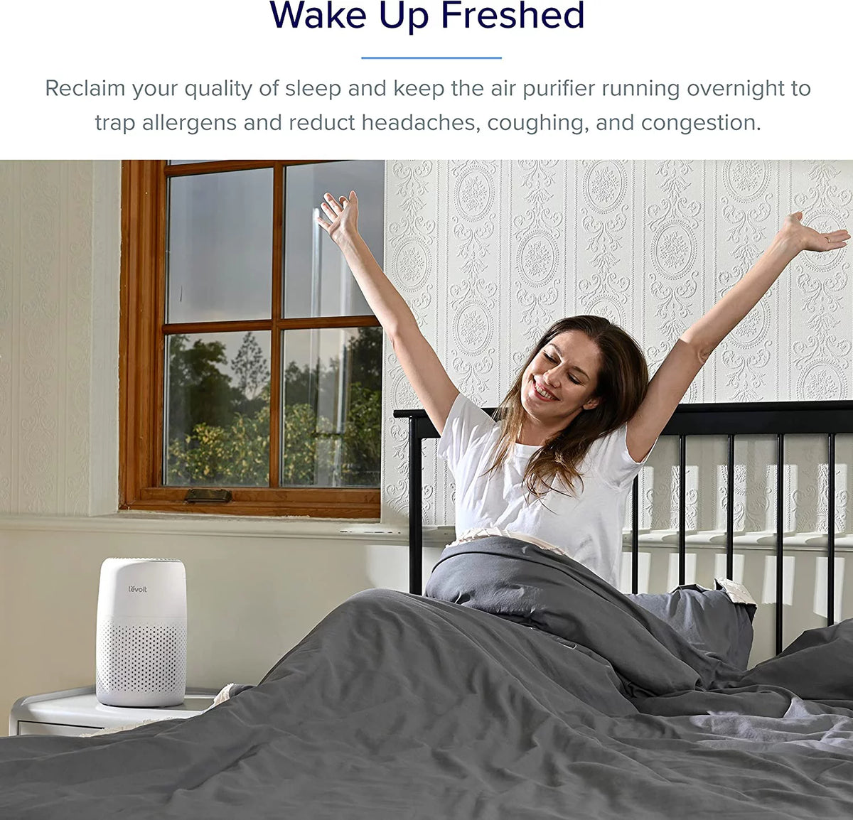 White Desktop HEPA Air Purifier Q523544