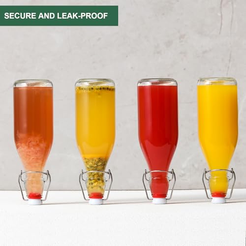 8 Pack 8.5oz Flip Top Glass Bottles L9407