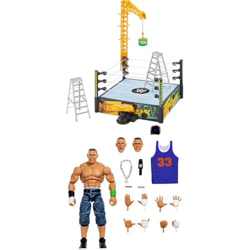 WWE Money in The Bank Cash-in Ring Playset with Launcher Crane, Ladders & Briefcase N6432