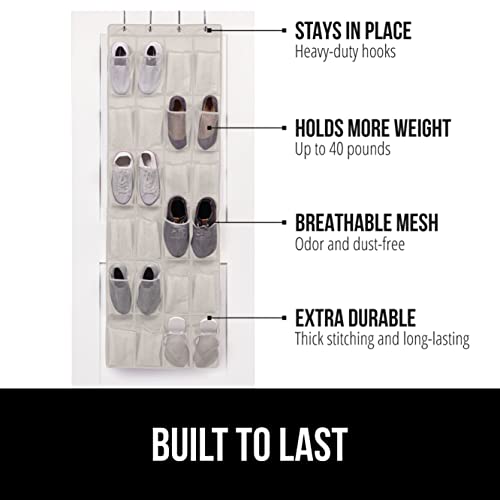 Over the Door Shoe Organizer, 24 Mesh Pockets, Black G4362