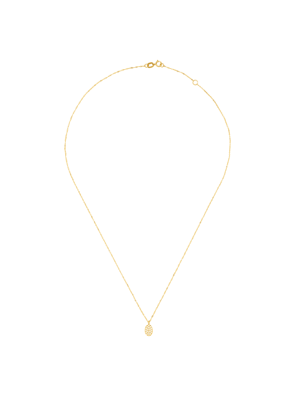 1/10 cttw Diamond Petite Oval Pendant Necklace in 10kt Yellow Gold, 18" L454110