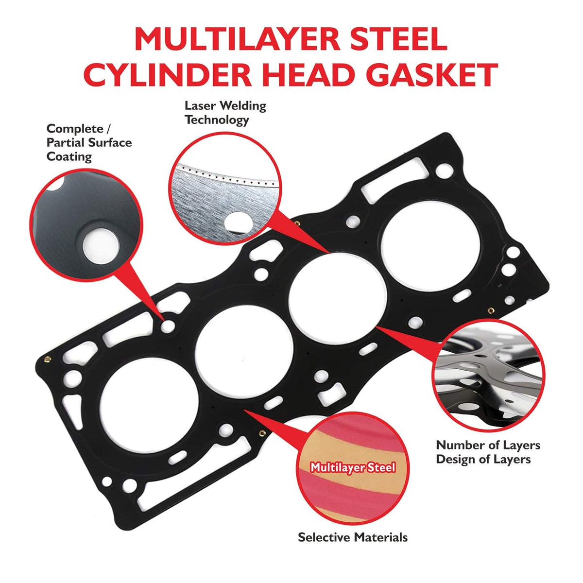 Head Gasket Set for Nissan Altima 2.5L, Pack of 2 L9203