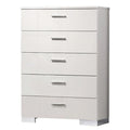 White 5 Drawer Bedroom Chest N62672