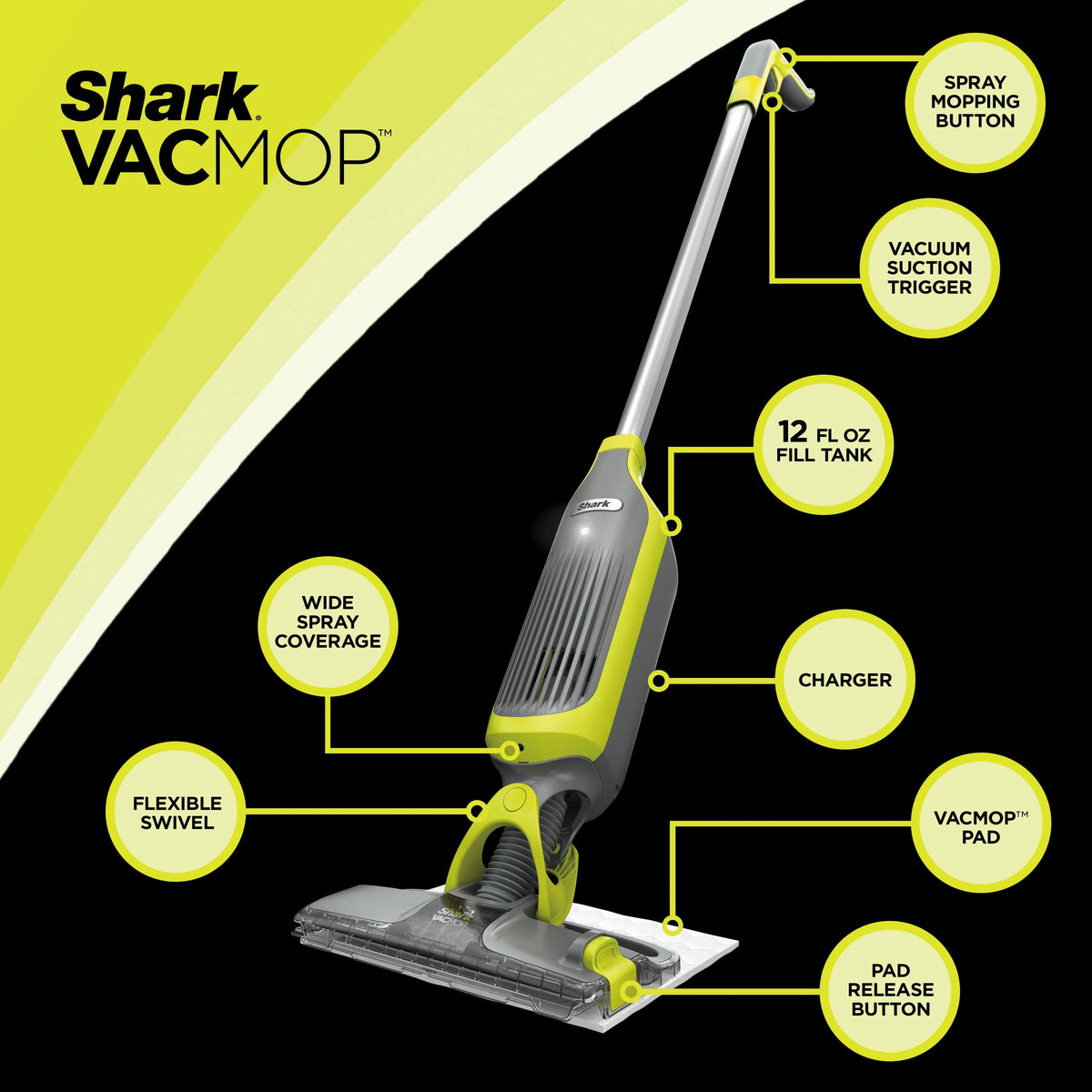 Cordless Hard Floor Vacuum Mop with Disposable Pads C814950