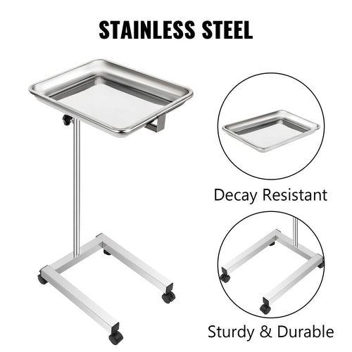 18 x 14 in. Stainless Steel Adjustable Height 32-51 in. Lab Cart M14680