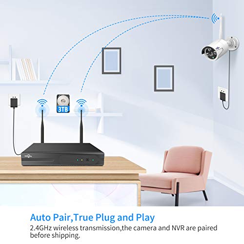 16CH 4K NVR 4Pcs 3MP Night Vision WiFi Cameras 1TB HDD C73101