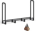 Black Adjustable Firewood Rack with Waterproof Cover F47059
