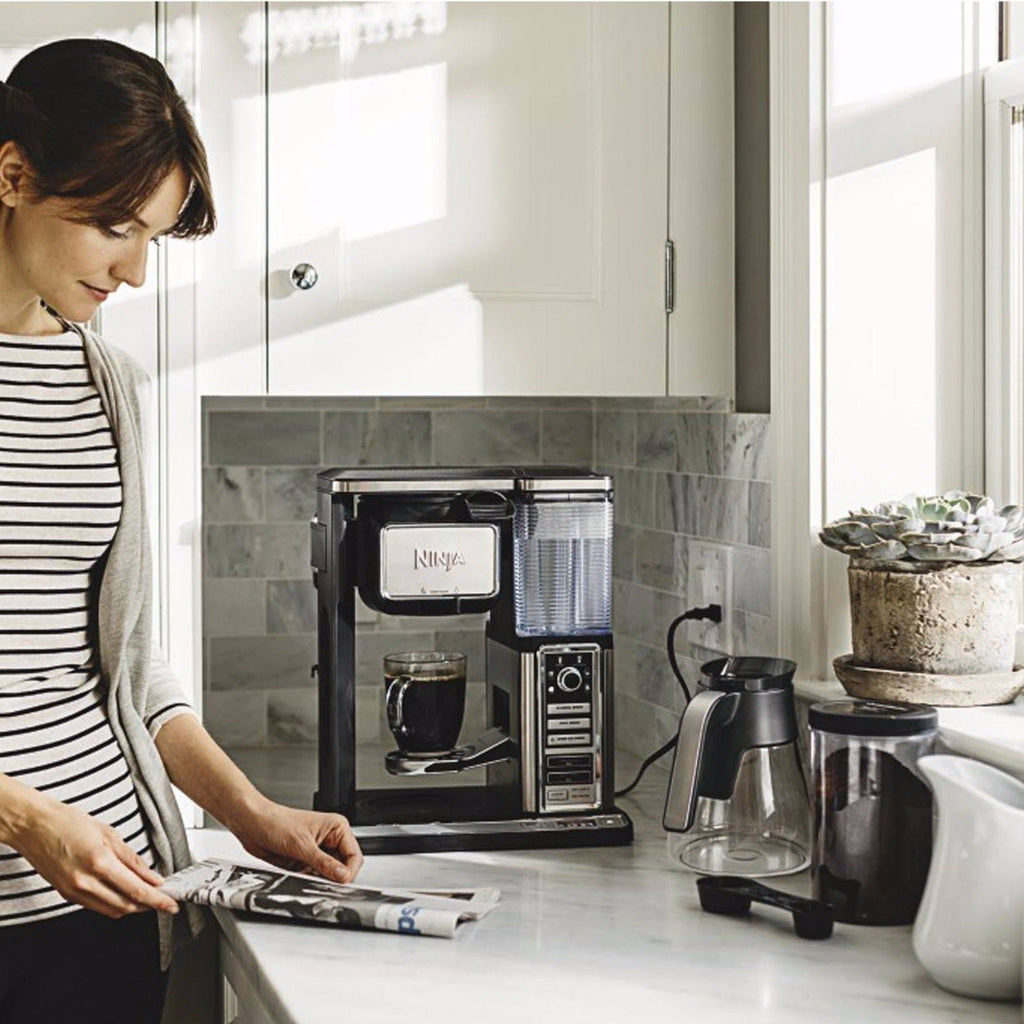 10-Cup Black Stainless Coffee Brewer with Glass Carafe K417425