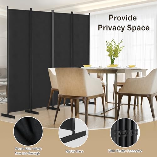 Black 4 Panel Room Divider V336