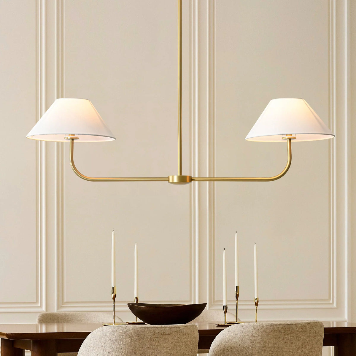 2-Light Dimmable Fabric Linear Pendant P292119