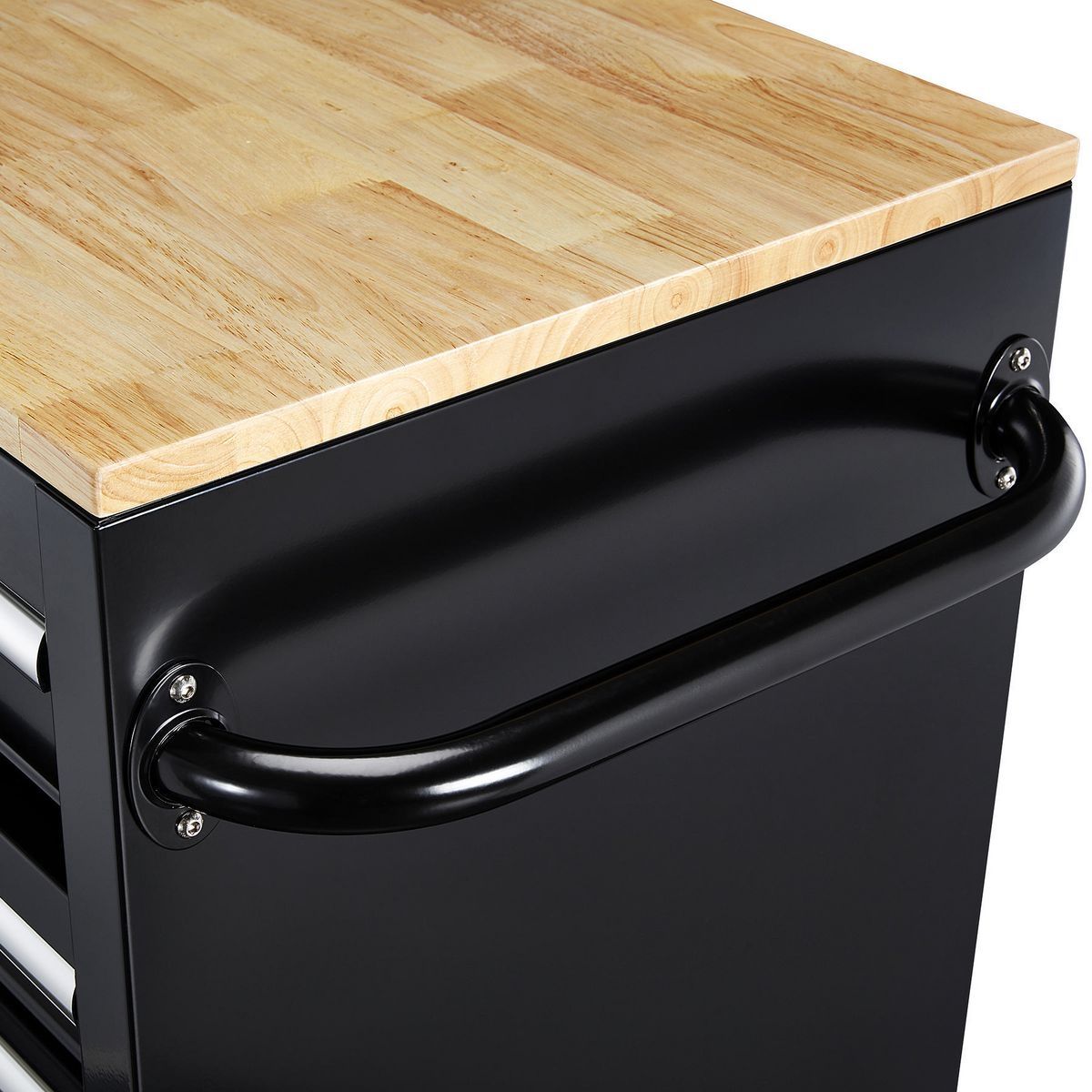 Black 9-Drawer Mobile Storage Cabinet with Solid Wood Top Q415020