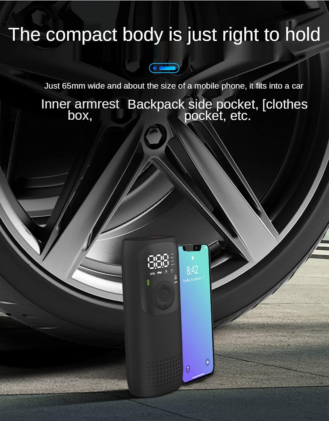 150PSI Portable Air Compressor Tire Inflator Rechargeable Digital Pump Pack of 2 P666185